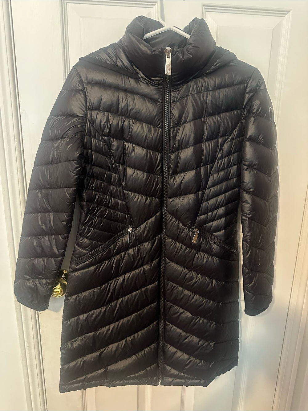 Calvin Klein Black Quilted Long Puffer Jacket